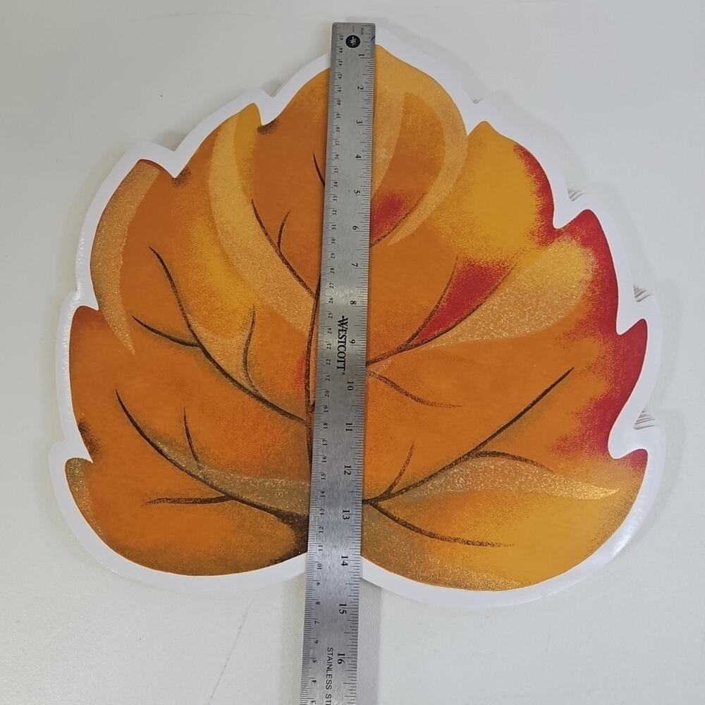 Autumn Fest Vinyl Placemat Leaf Shape Lot Of 6‎ Autumn Fest Sparkles Glitter - Picture 5 of 5
